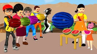 Scary Teacher 3D vs Squid Game Enlarge Rainbow Watermelon 5 Times Challenge Does Miss T To Win [upl. by Ortrude178]