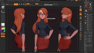 Zbrush 4r8  Hair with the bend curve 3d gizmo [upl. by Nycila]