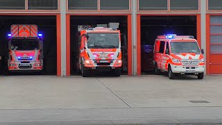 Feuerwache 1 Wiesbaden auf Einsatzfahrten in Wiesbaden [upl. by Dame734]