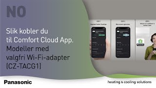 NO – Slik kobler du til Comfort Cloud App Modeller med valgfri WiFiadapter CZTACG1 [upl. by Dumah]