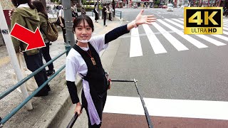 A cute Japanese girl Yukachan guided me around Asakusa by rickshaw😊  Rickshaw in Asakusa Tokyo [upl. by Solegna]