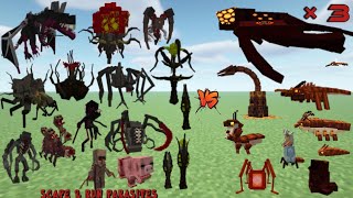 Every parasites Scape and Run Parasites MOD VS 3 All Wyrms of Nyrus MOD in MINECRAFT 1vs3 mc [upl. by Savage]