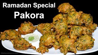 Pakora Recipe  Palak Pakora Recipe by Kitchen With Amna  Special Ramadan Recipe [upl. by Kristyn193]