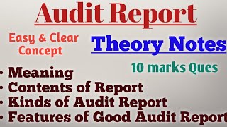 Audit Report  Kinds of Audit Report  Contents of Audit Report [upl. by Ocirled]