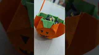 Paper Halloween Bag Craft idea  halloween craft video viralshort halloween youtubeshorts shorts [upl. by Orlina621]