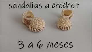 sandalias para bebe tejidas a crochet 3 a 6 meses [upl. by Elli]