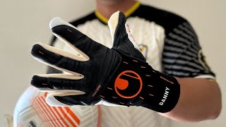 Uhlsport SPEED CONTACT ABSOLUTGRIP FINGER SURROUND Goalkeeper Gloves [upl. by Erdnua631]