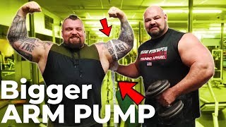 EPIC STRONGMAN ARM DAY WITH EDDIE HALL  WHO CAN GET A BIGGER PUMP [upl. by Alamak802]