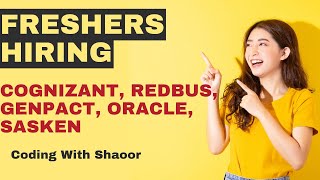 COGNIZANT REDBUS Hiring  OFF Campus Drive 2024 2023 2022 2021 Batch Hiring  Fresher Jobs [upl. by Ainessey]