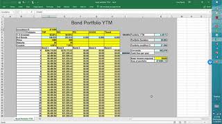 Bond Portfolio YTM and Duration Worksheet [upl. by Dallman789]