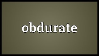 Obdurate Meaning [upl. by Yesac233]