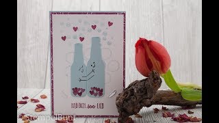 ANLEITUNG  Valentinskarte quotVerliebte Flaschenquot mit StampinUp® [upl. by Clarita737]