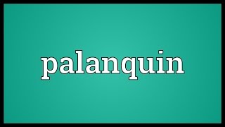 Palanquin Meaning [upl. by Teragram]