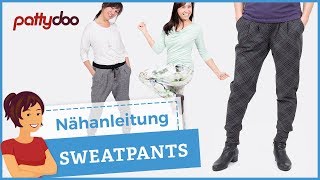 Eine coole SweatpantsJogginghoseSweathose nähen [upl. by Eelrebmik]