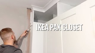 Built In IKEA PAX Wardrobe Hack  EASY DIY BUILT IN [upl. by Tomchay]