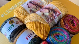 UNBOXING Great Yarns for Fall from Lion Brand  Lets Take a Look at more wonderful yarns [upl. by Nnaer]