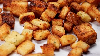 How to Make Homemade Croutons from Bread  The Best Crouton Recipe [upl. by Asor792]