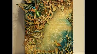 Mixed Media Canvas Tutorial quotPeacequot [upl. by Eltsirc]