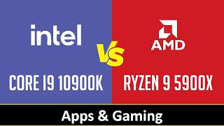 Intel Core i9 10900K vs AMD Ryzen 9 5900X  Apps amp Gaming RTX 4090 [upl. by Serrano]