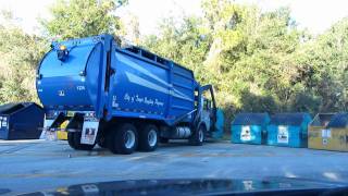 Tampa Garbage Truck 6 Dumpsters 1 Stop 120611 [upl. by Llenna857]