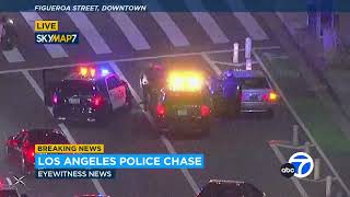 FULL CHASE Authorities chasing suspect through Los Angeles [upl. by Rebmat144]