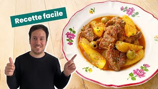 Bœuf mijoté aux pommes de terre et aux olives  Recette facile [upl. by Dnomayd614]