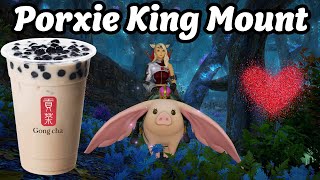 FFXIVs Gong Cha Collab Mount IS HERE Porxie King Mount [upl. by Everest902]