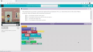 L231 Codeorg  Express2021  Lesson 23 Texts and Prompts  level 1 [upl. by Breech]