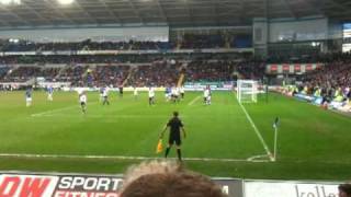 chopras winner against the jacks  cardiff city v swansea 2010 [upl. by Ynittirb]