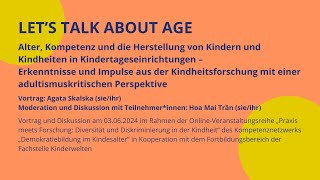 Let’s Talk about Age Vortrag mit Agata Skalska Moderation Hoa Mai Trần [upl. by Nolrac]