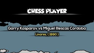 Garry Kasparov vs Miguel Illescas Cordoba  Linares  1990 [upl. by Calla646]