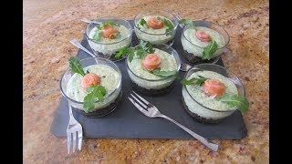 Bicchierini di riso venere crema di rucola e salmone  velocissimi  ricetta in 2 minuti [upl. by Atiuqnahs552]