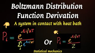 Boltzmann Distribution Function Derivation  Proof  Canonical Ensemble [upl. by Anaher]