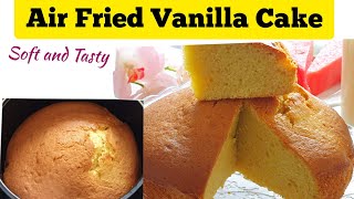 SIMPLE AIR FRYER VANILLA CAKE RECIPES FROM SCRATCHHow To Bake Cake in Air fryer Oven AIR FRIED CAKE [upl. by Conrad]