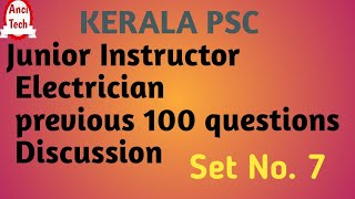 Junior Instructor Electrician Previous question paper set No 7 [upl. by Anippesuig]