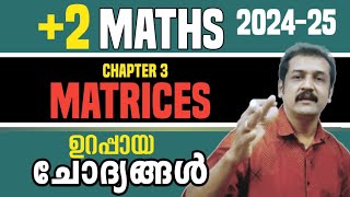 plus two maths  matrices  exam questions [upl. by Anitsud]