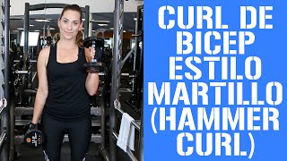 Cómo hacer quotCurl de Bícepquot estilo martillo con mancuerna hammer curl  Ejercicio para brazo [upl. by Nivag]