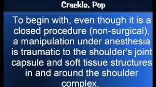 Frozen Shoulder Manipulation  Snap Crackle Pop [upl. by Labors]