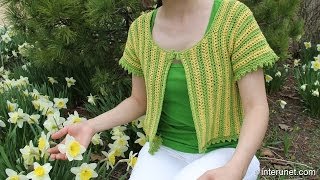 How to crochet womens short sleeve summer top  two colors crochet pattern [upl. by Llenrap]