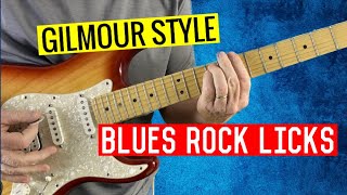 David Gilmour Style Blues Rock Licks  Intermediate Lead Guitar Lesson [upl. by Dew169]