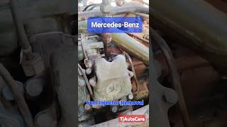 fuel injector removal diesel engine mercedes mechanic truck TjAutoCare shorts [upl. by Suirtemid536]