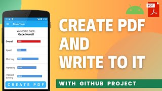 Create PDF in Android Studio and Write to It  Step by Step Tutorial [upl. by Balbur]