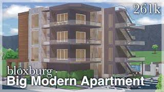 Bloxburg  Big Modern Apartment Speedbuild exterior [upl. by Auqinot]