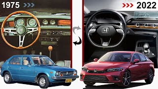 2022 Honda Civic XI Interior vs 1975 Civic I Gen Interior  New Design Philosophy [upl. by Fabien]