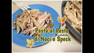 Ricetta Pasta con pesto di noci e speck Primo piatto veloce e gustoso [upl. by Artek683]