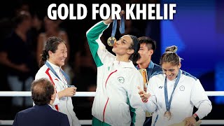 Imane Khelif wins Olympic gold in women’s welterweight final after huge gender row [upl. by Imrots68]