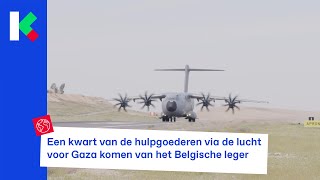 Belgisch leger brengt duizenden kilos voedsel naar de mensen in Gaza [upl. by Fransis931]