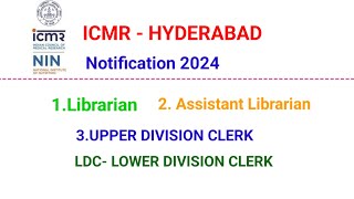 ICMR  HYDERABAD LDC udc libraryjobs ldcexam2024 [upl. by Ecile]