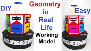 geometry in real life working model maths project for exhibition  diy  maths tlm  craftpiller [upl. by Nylad]