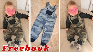 FREEBOOK Latzhose nähen ✂ DIY Anleitung Baby Latzhose mit gratis Schnittmuster ✂ nähen für Anfänger [upl. by Hardwick]